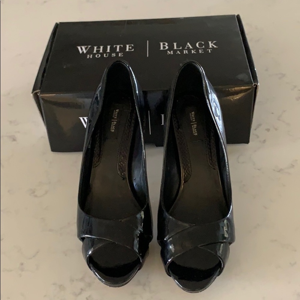 White House Black Market open toe heels.